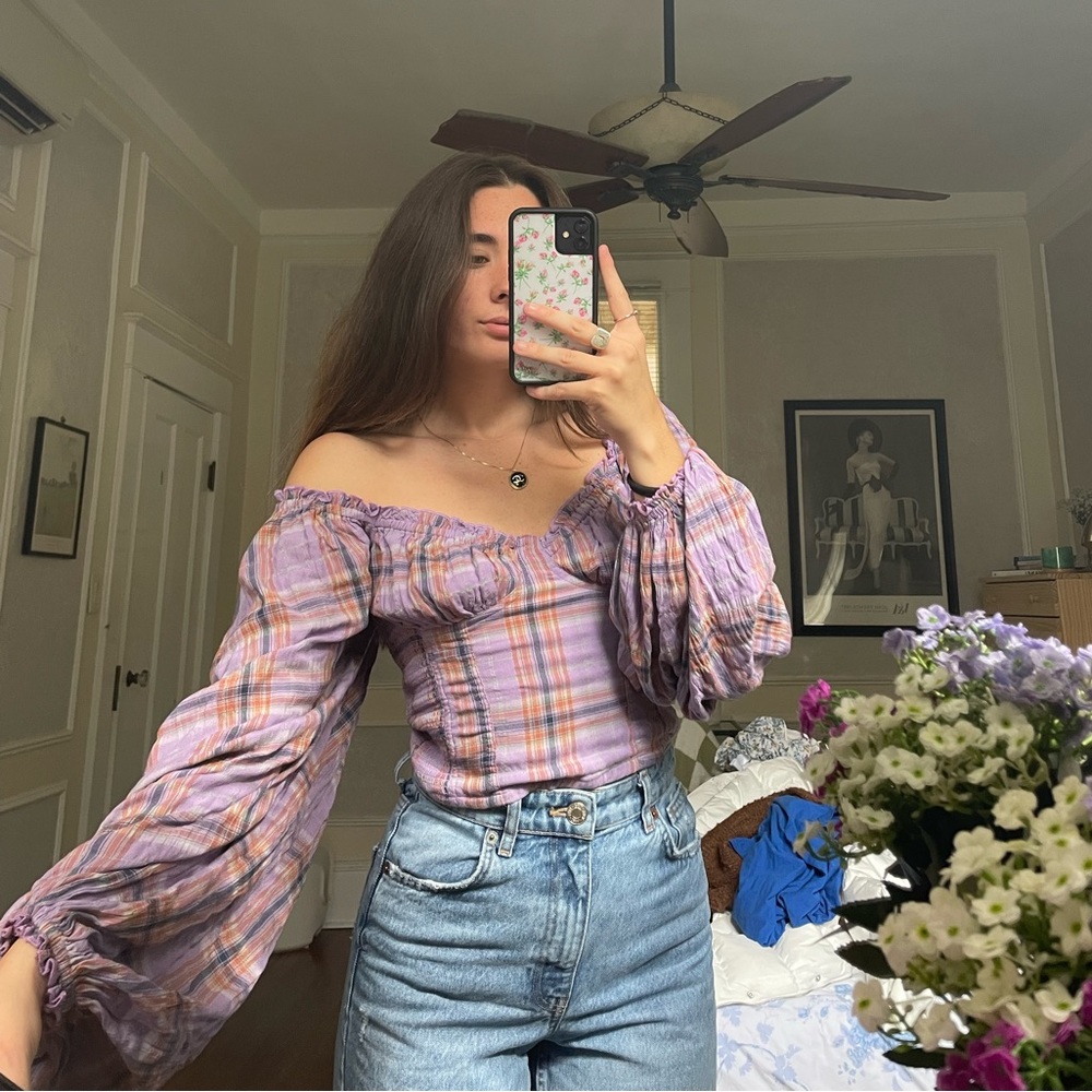 Free people plaid top